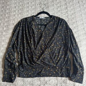 Dex draped cross-front blouse